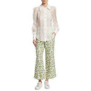Zimmerman Golden Crop flare linen pants 8(2) BNWT